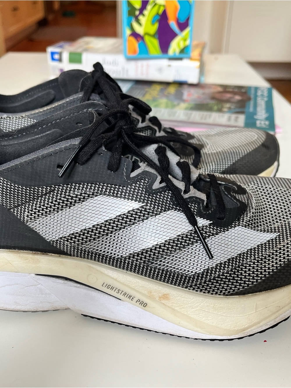 adidas Black & White Knit Running Sneakers